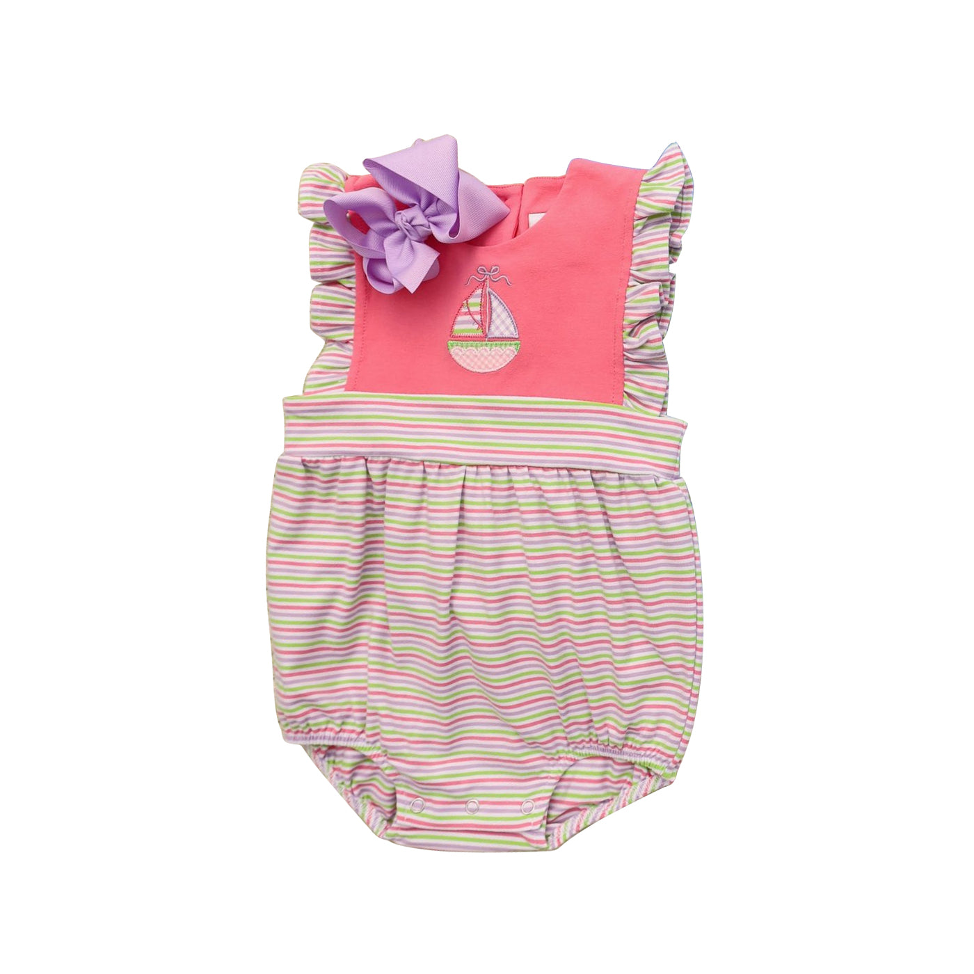 Pre-order no moq SR3891 pre-order baby girl clothes summer boat bow vest bubble-25.12.31