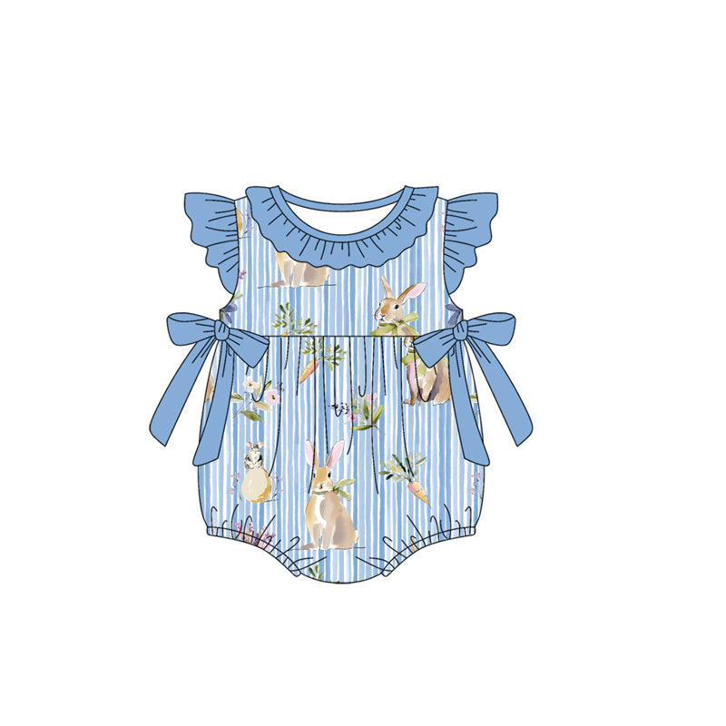 Pre-order no moq SR3901 pre-order baby girl clothes easter bunny flying sleeve bubble-26.1.1