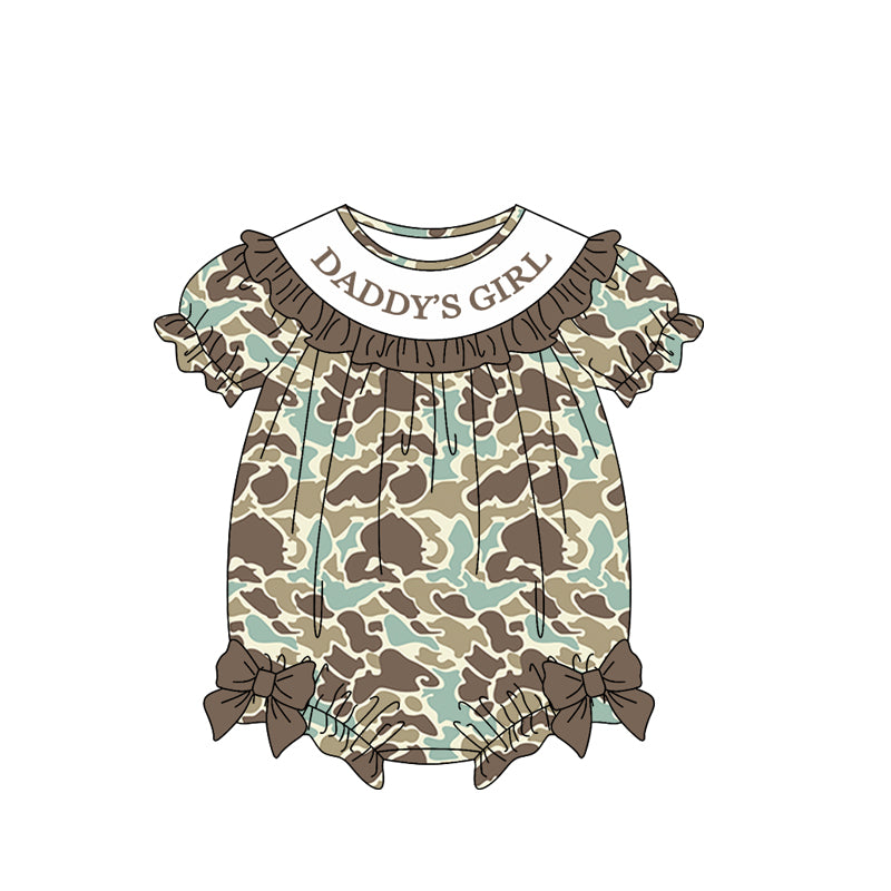 Pre-order no moq SR3915 pre-order baby girl clothes summer DADDY camouflage short sleeve bubble-26.1.1