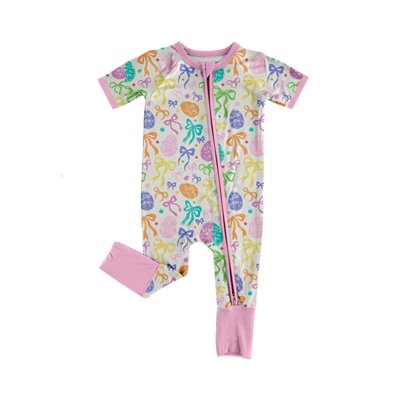 Pre-order no moq SR3967 pre-order baby girl clothes bunny eggs short sleeve bubble-26.1.13