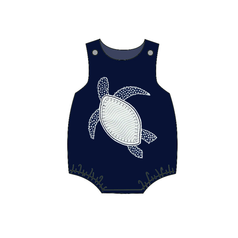 Pre-order no moq SR4015 pre-order baby boy clothes turtle navy blue vest bubble-26.1.21