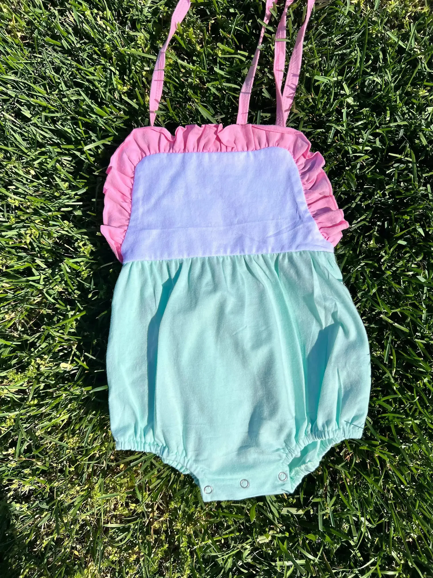 SR4038 Preorder Baby Girl Cotton Strap Ruffle Rompers