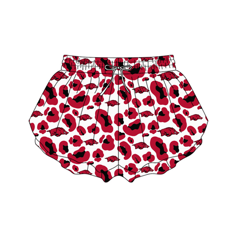 Pre-order no moq SS0808 adult woman clothes summer yoga team camouflage red shorts-26.1.13