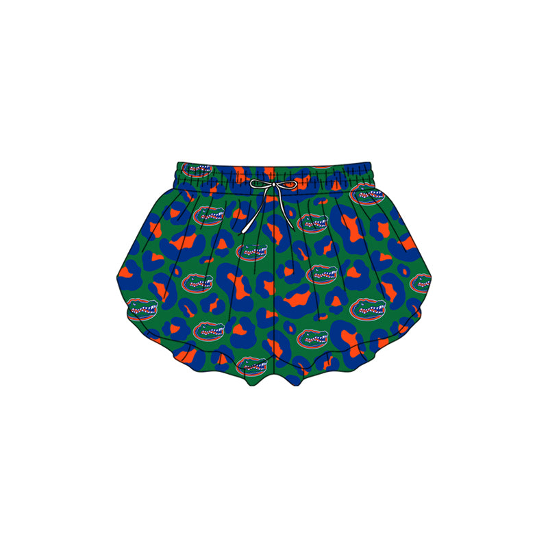 Pre-order no moq SS0813 baby girl clothes summer yoga team camouflage green shorts-26.1.13