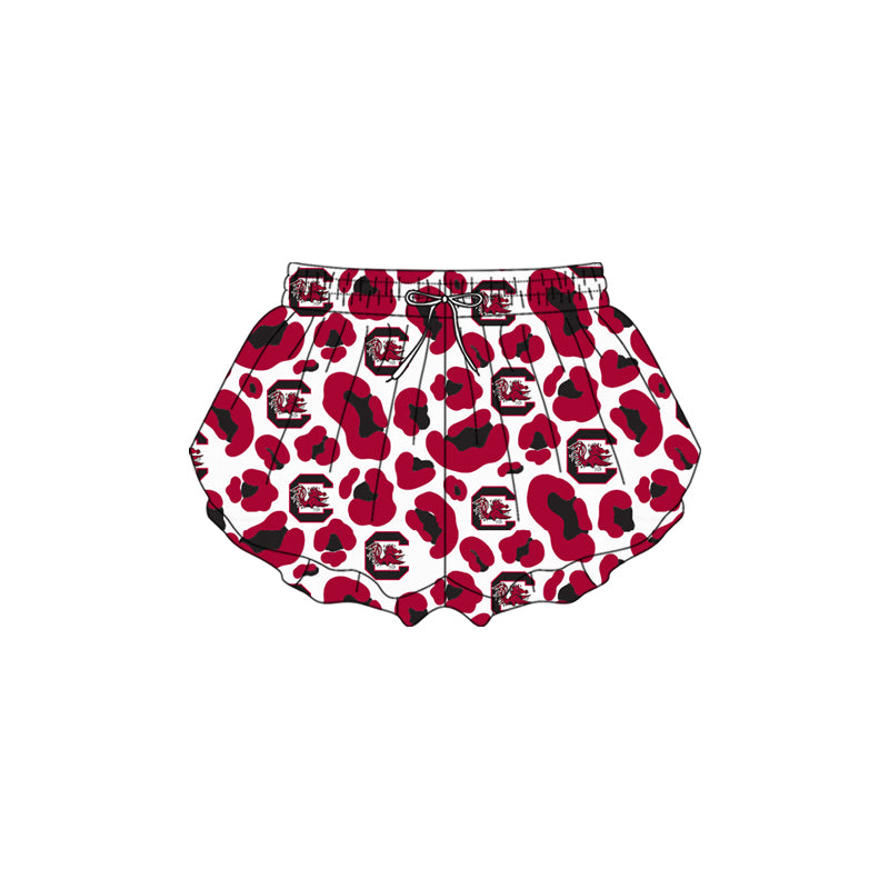 Pre-order no moq SS0815 baby girl clothes summer yoga team camouflage red shorts-26.1.13