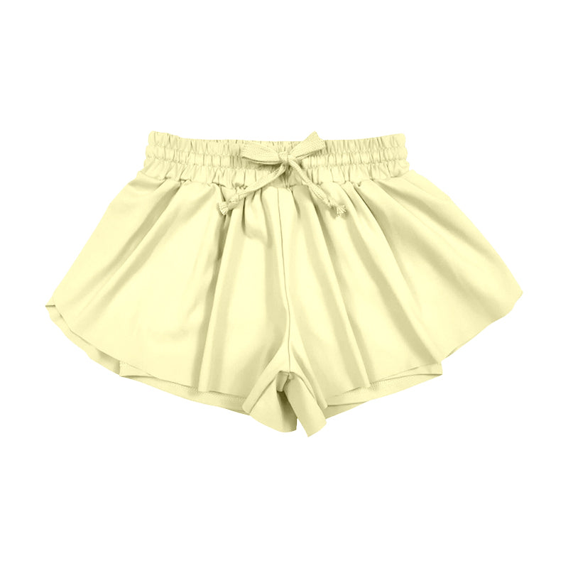 SS0862 Preorder Baby Girls Yellow Yoga Active Ruffle Shorts Bottom