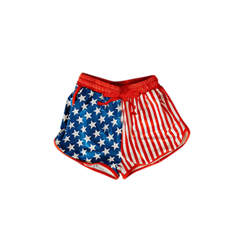 SS0871 Preorder Adult Women Stars Stripe 4th of July Pockets Shorts Bottom