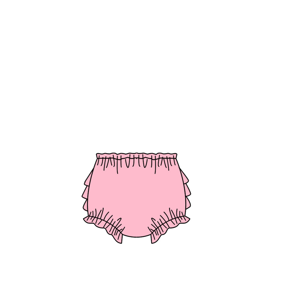 SS0882 Preorder Baby Girls Pink Ruffle Bummies Bottoms