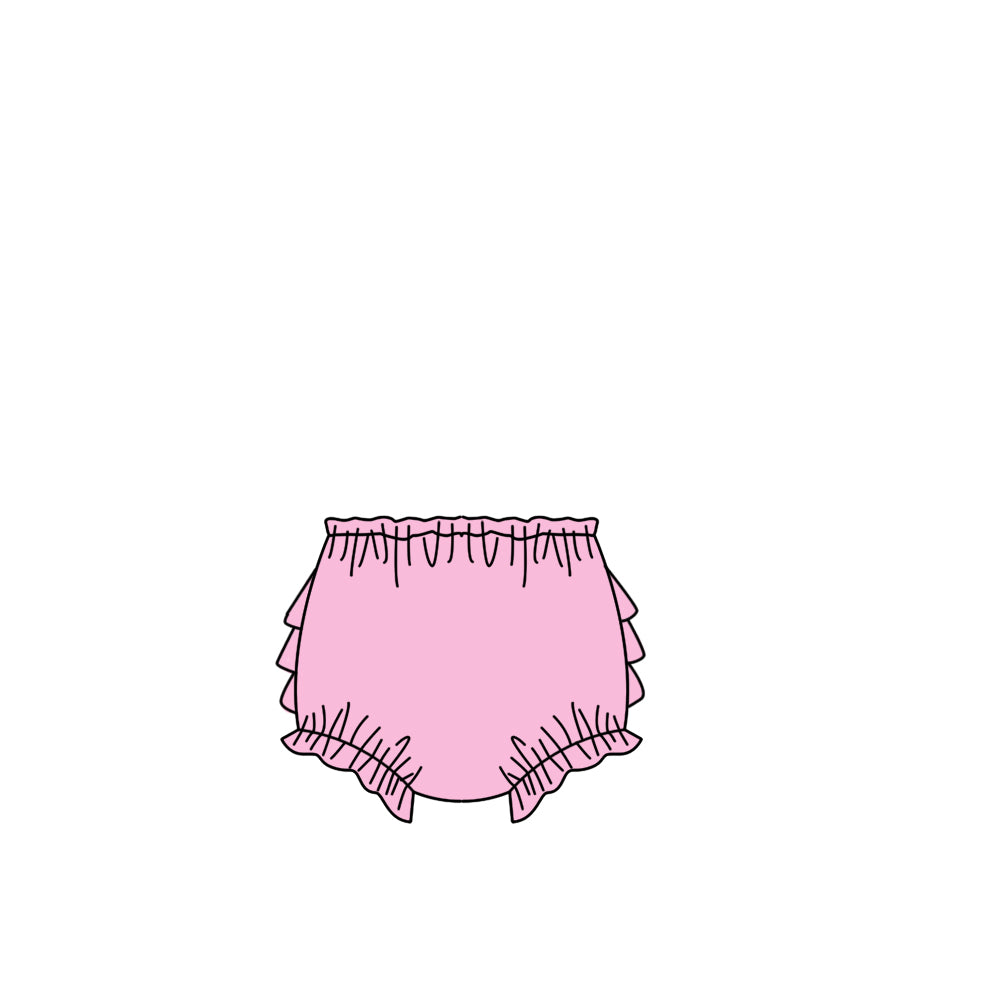 SS0883 Preorder Baby Girls Rose Red Ruffle Bummies Bottoms