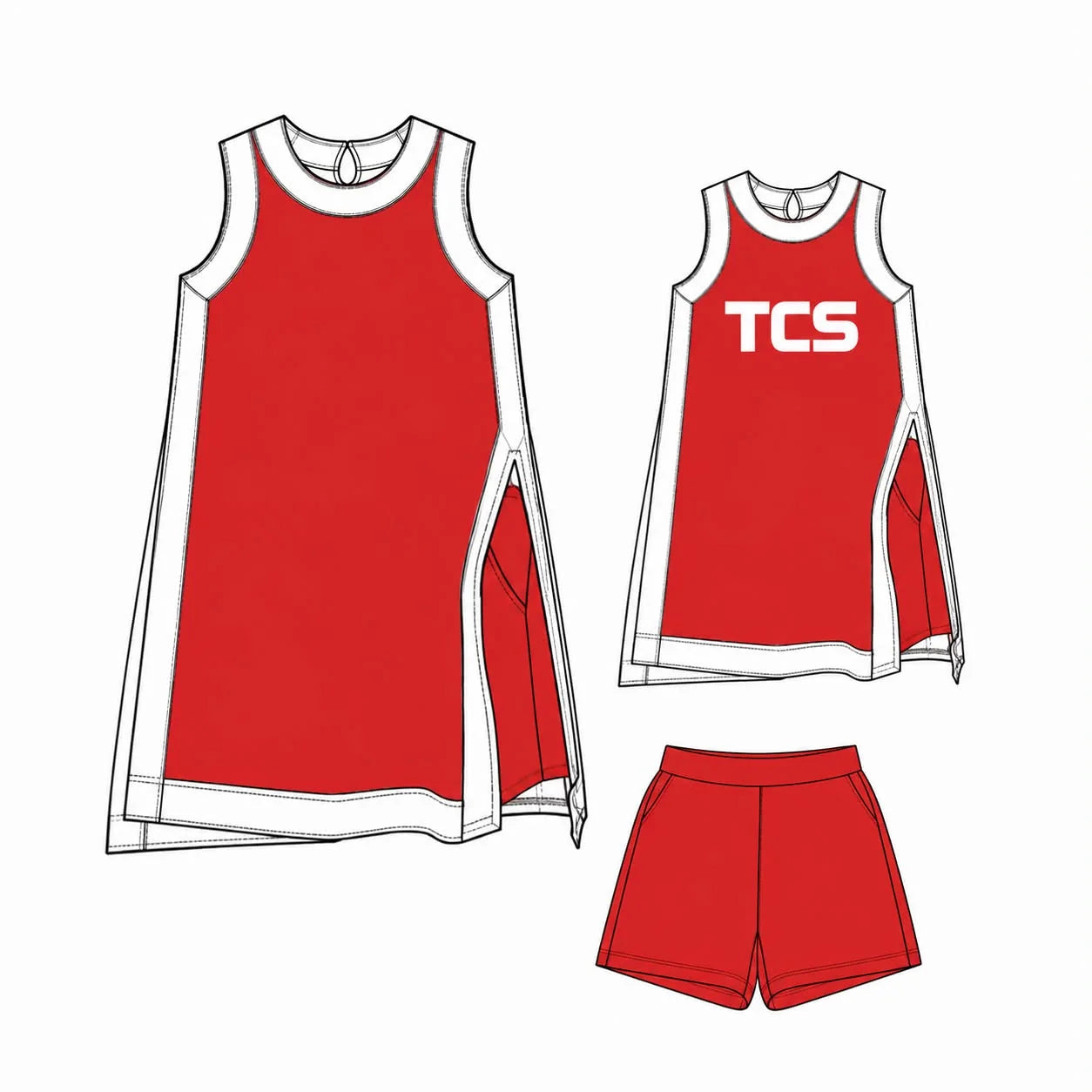Custom Order Baby Girls Sleeveless TCS Yoga Active Split Short Clothes Set