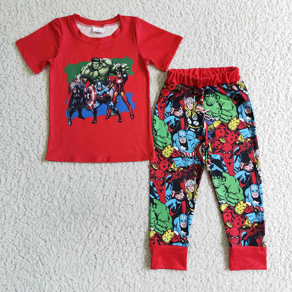 BSPO0021 Kids Baby boys cartoon hero pants clothes sets