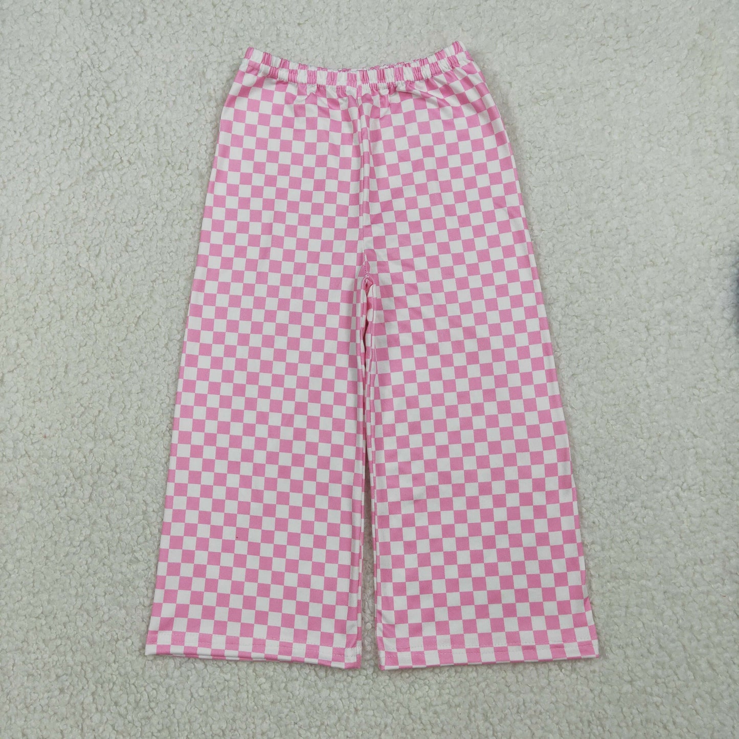 RTS NO MOQ(In Stock) P1018 Pink Plaid Pants