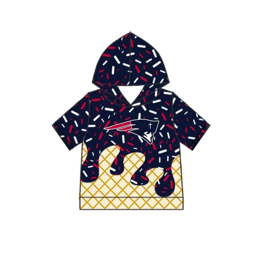 Custom Order Baby Boys Short Sleeve patriot Sprinkles Team Hoodies Tops