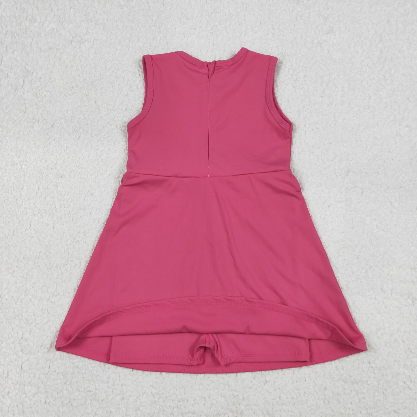 GSD3740 Kids Baby Girls Pink Sleeveless Yoga Active Shorts Knee Length Dresses