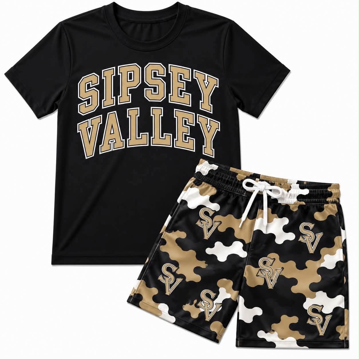 Custom Order Baby Boys Sipsey Black Top Short Team Clothes Sets