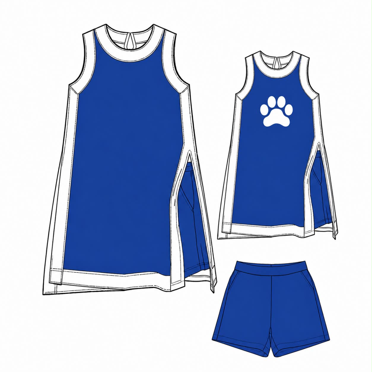 Custom Order Adult Women Wildcat TC Top Shorts Yoga Active Clothes Set