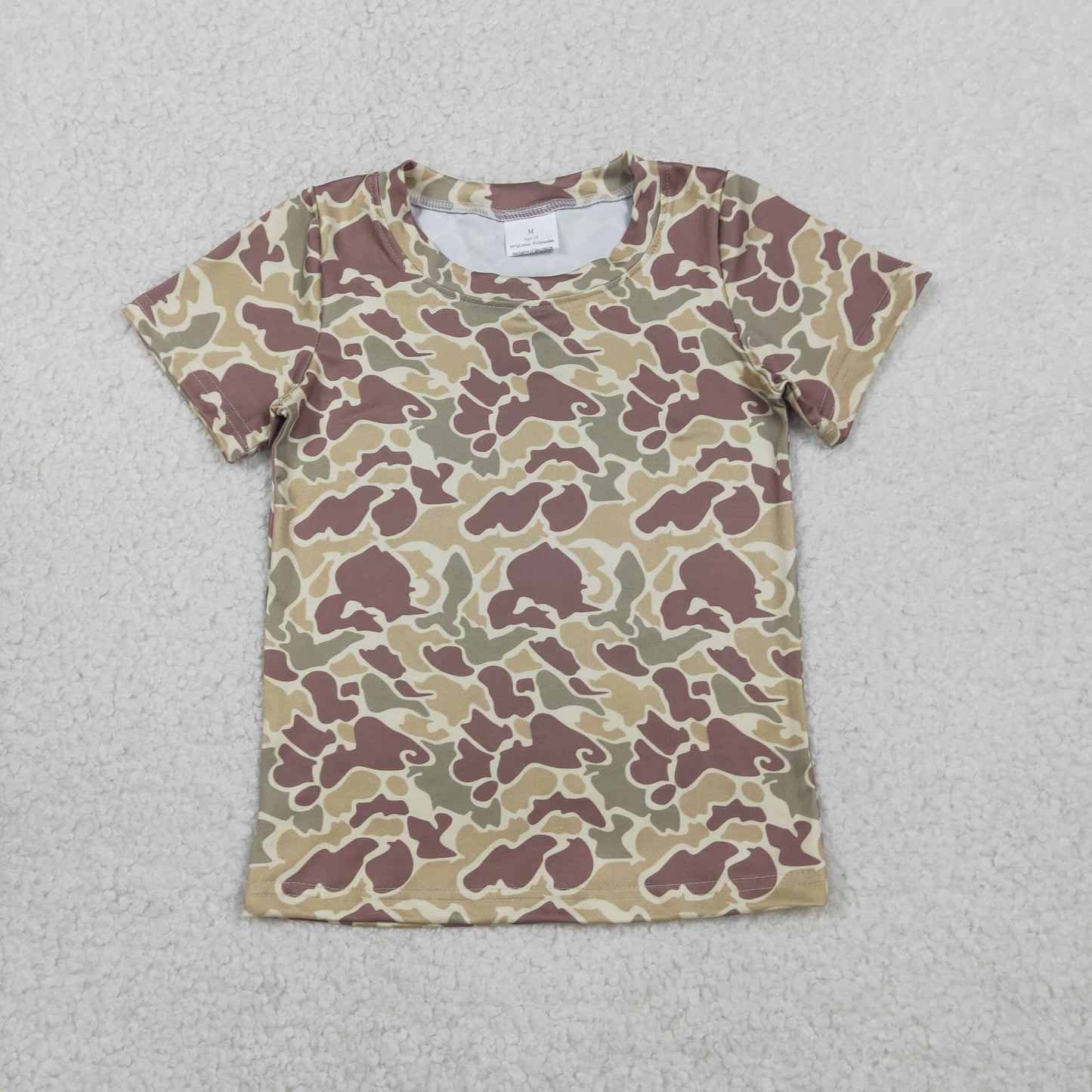 BT1713 Kids Baby Boy Short Sleeve Southern Khaki Camo T-shirts Top