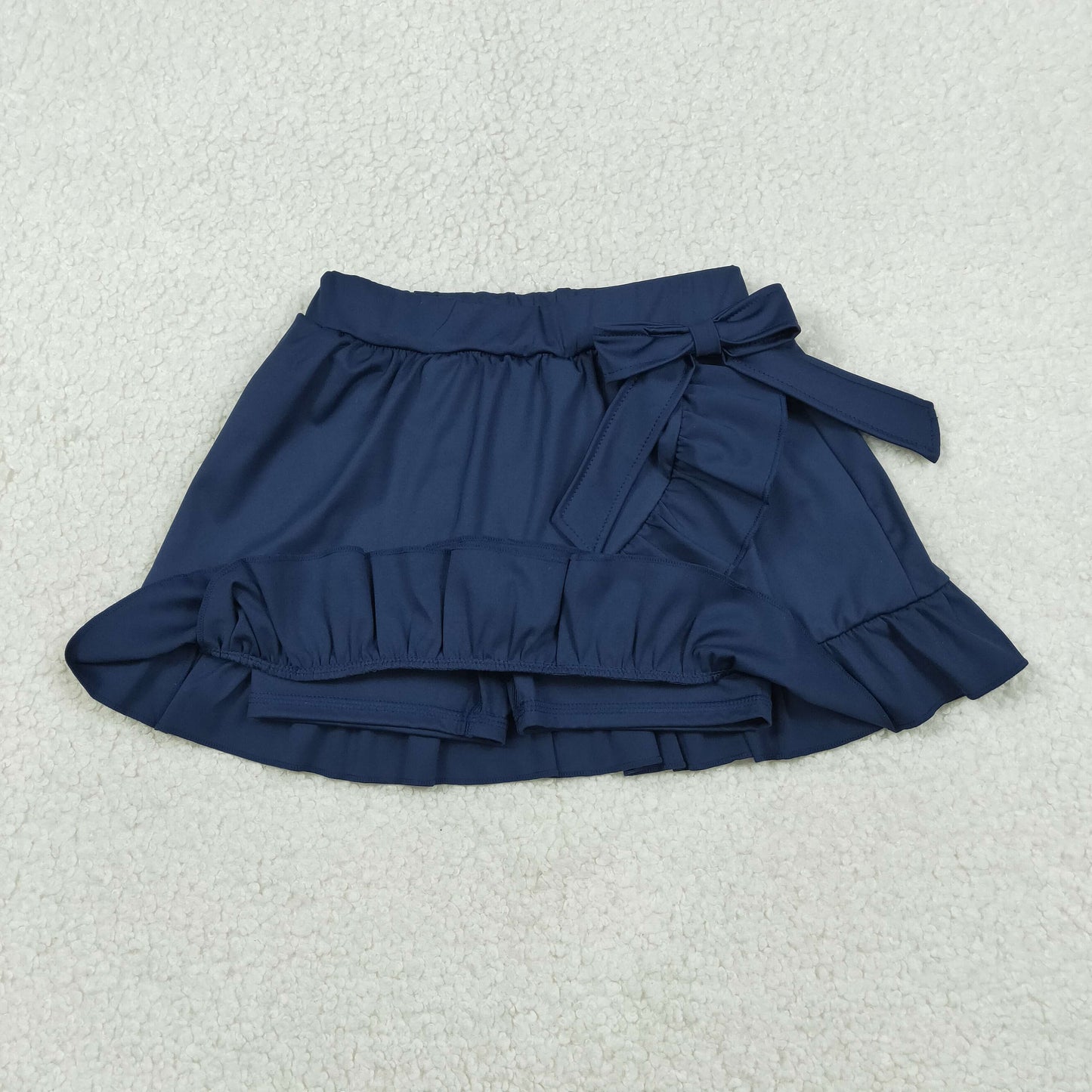 RTS NO MOQ(In Stock) GLK0217 Solid Blue Lace Bow Yoga Skirt