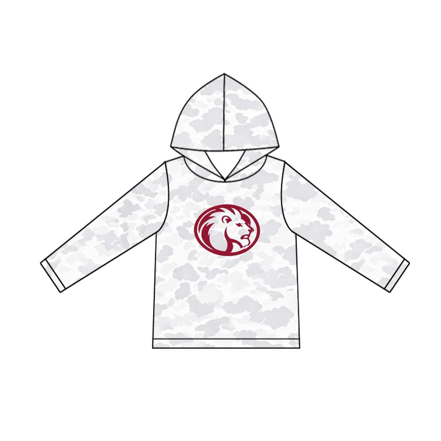 Custom Order Baby Boys Long Sleeve Camouflage Lion Team Hoodies Tops