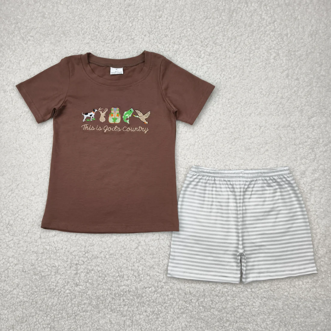 Sibling Baby Boys girls Long Sleeve embroidery duck short sleeve Shorts Clothes Sets