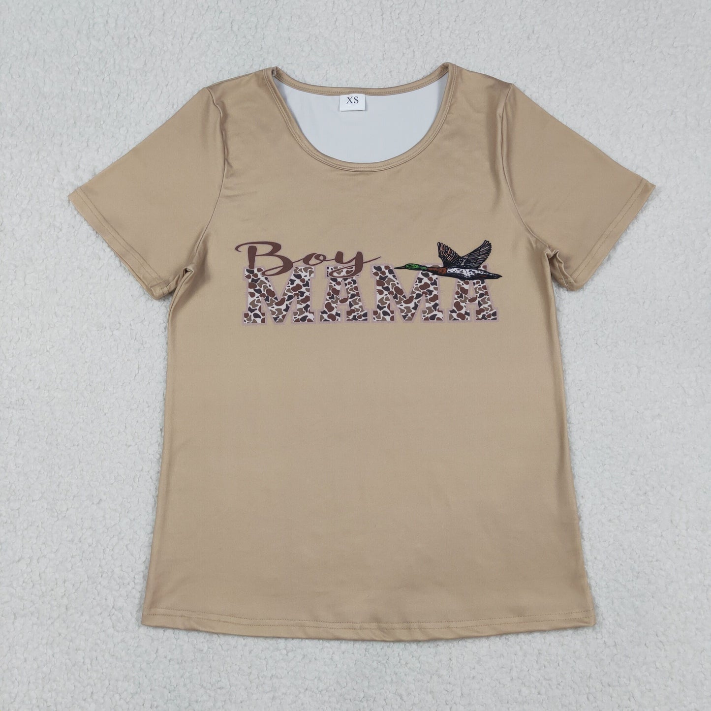 RTS NO MOQ(In Stock) GT1512 Adult Women's Mama Camouflage Duck Short-Sleeved Top