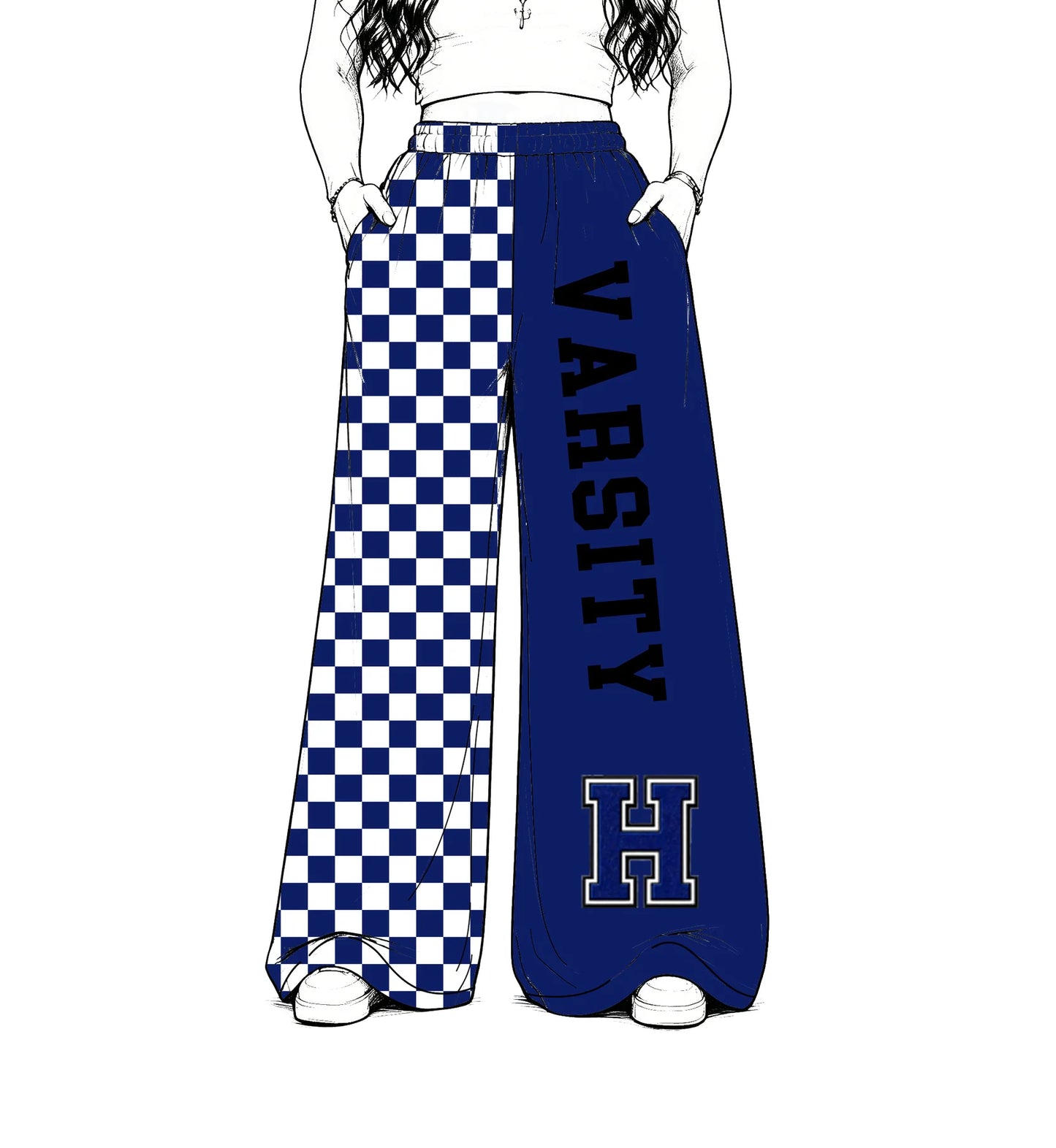 Custom Order Baby Girls Vabsity Team Checkered Pants Bottoms