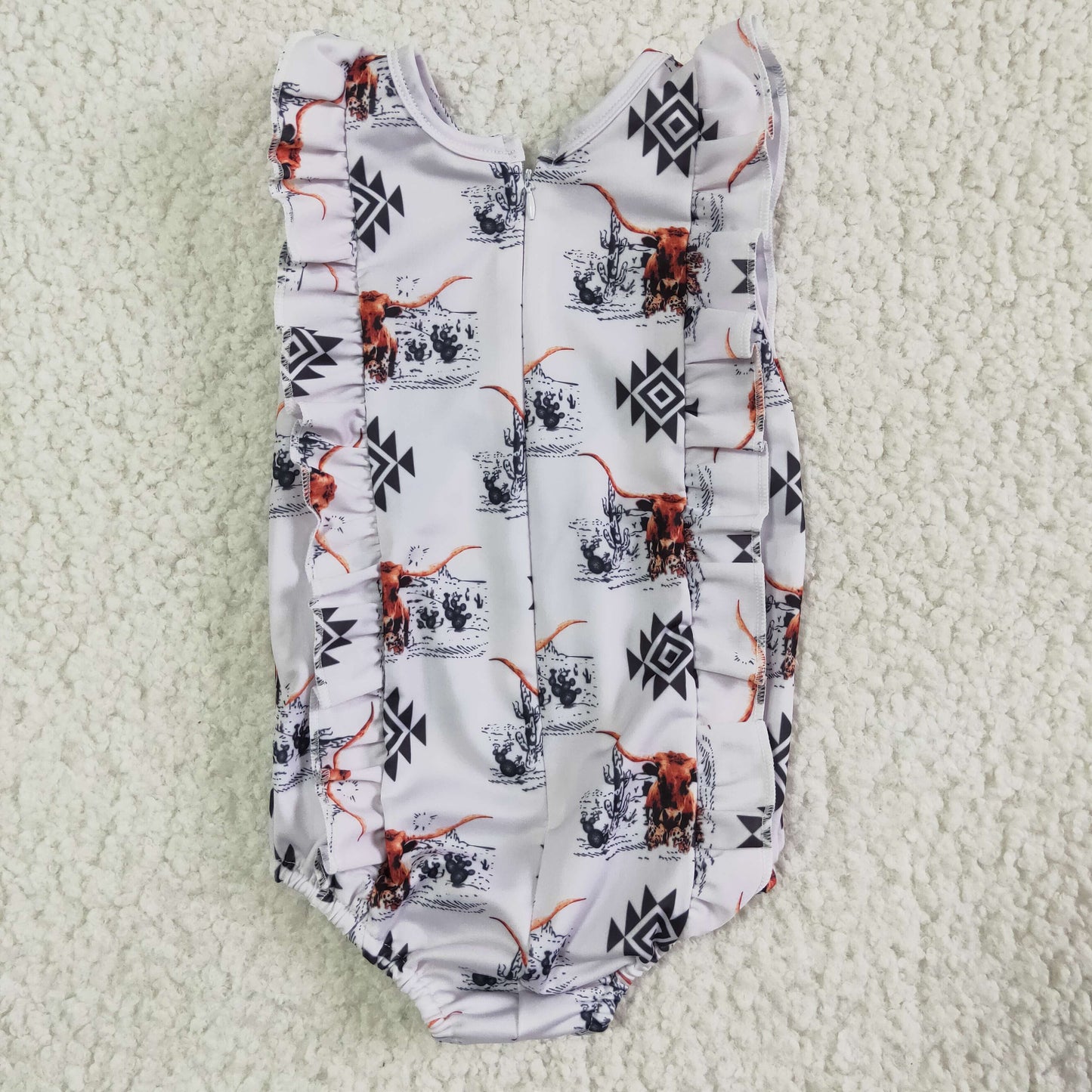 SR0044 cow print sleeveless romper