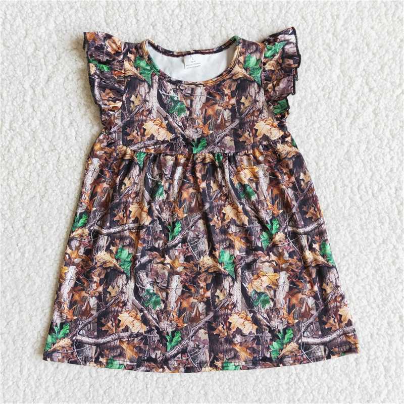 E12-3 leaf pole print dress