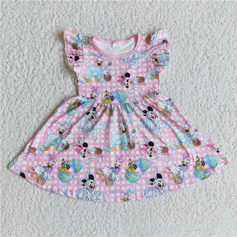 E9-1  cartoon movie print pink dress