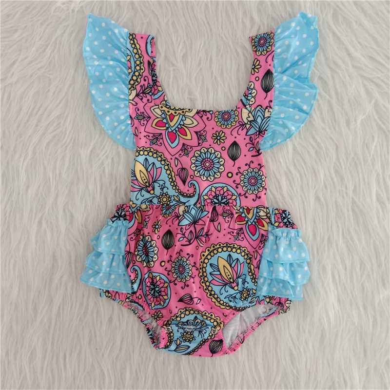 B9-4 girls' flower pattern romper
