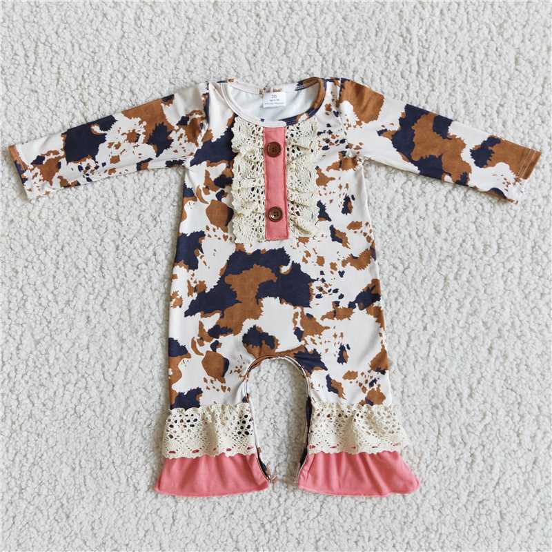 6 A16-5 girls' ink wash long sleeve bodysuit