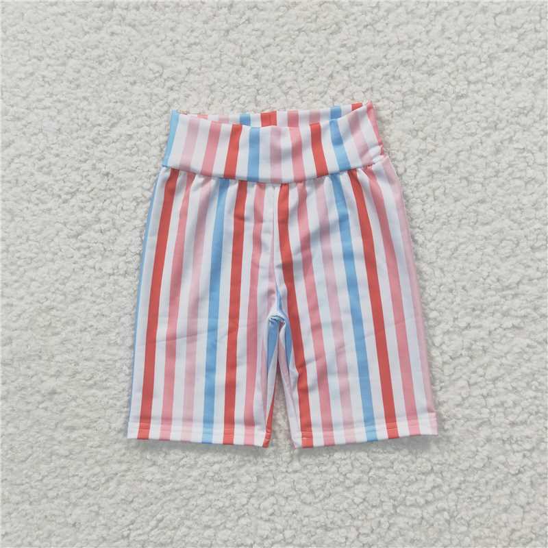 SS0030Summer new girls colorful striped riding pants fashion cute boutique set wholesale price