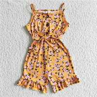 SR0005 Floral Pattern Orange Suspender Set