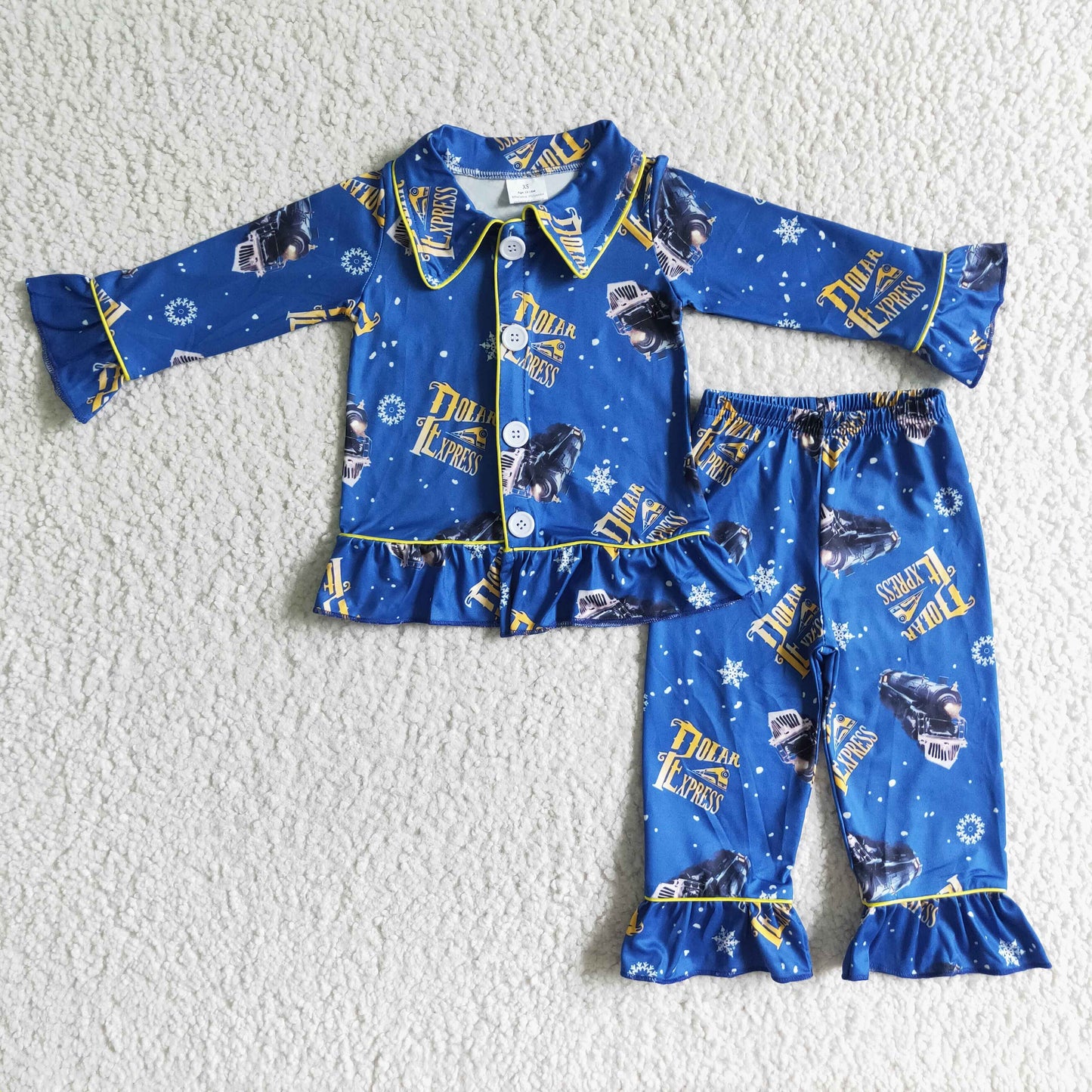 6 C6-37 Girls XPRESS Blue Long Sleeve Pajama Set