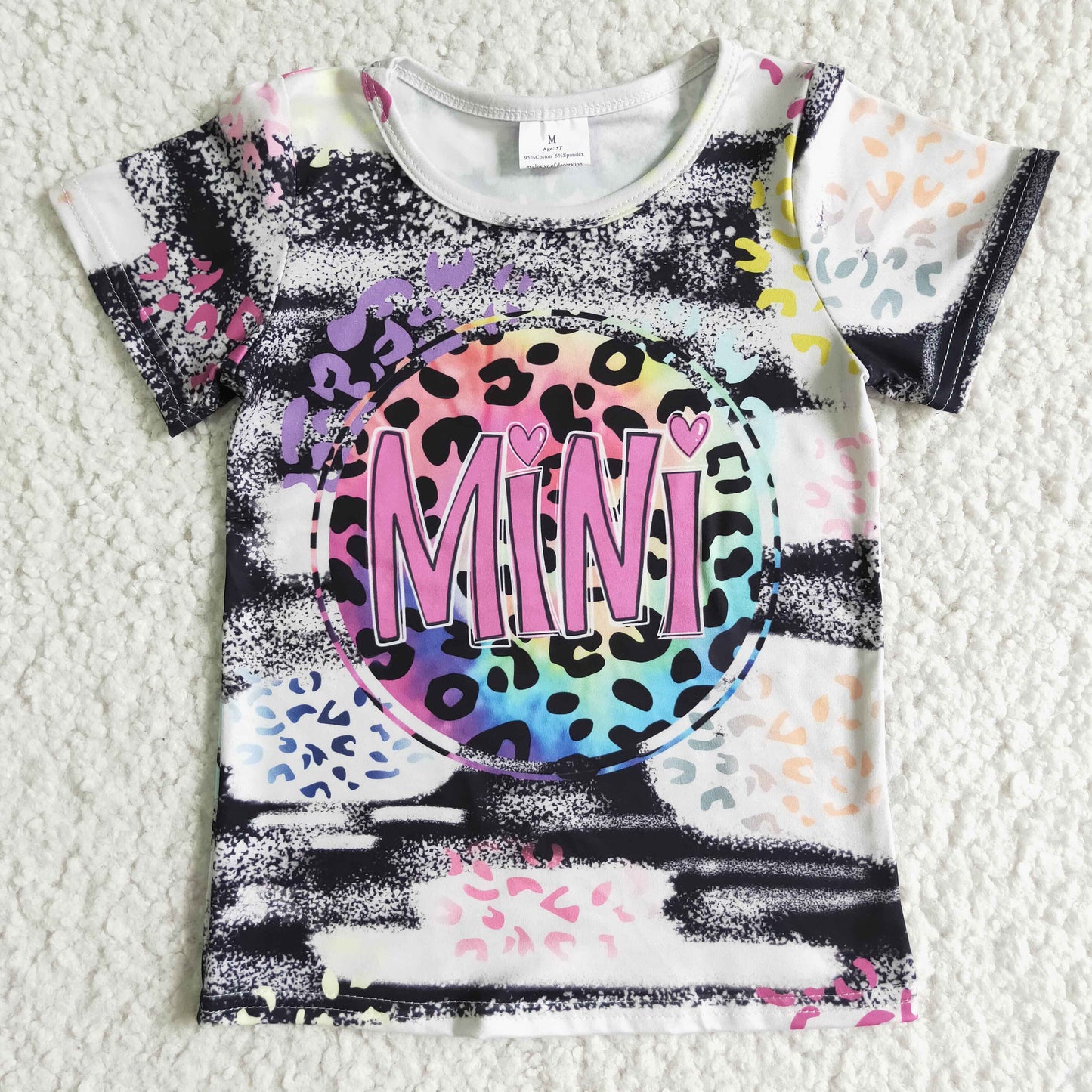 GT0004 Girls Alphabet Print Short Sleeve Top