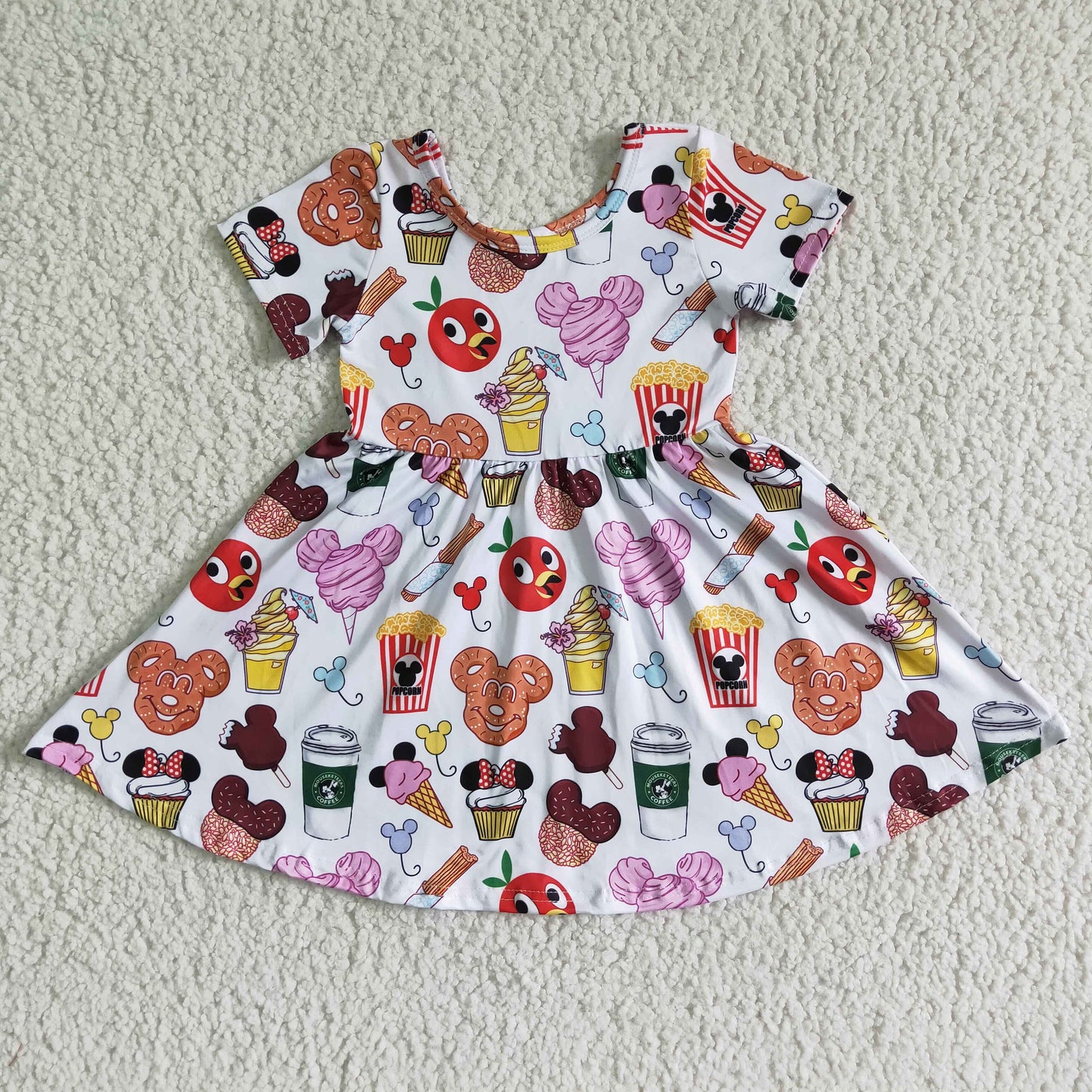 A11-24 New Anime Movie Print Short Sleeve Dress
