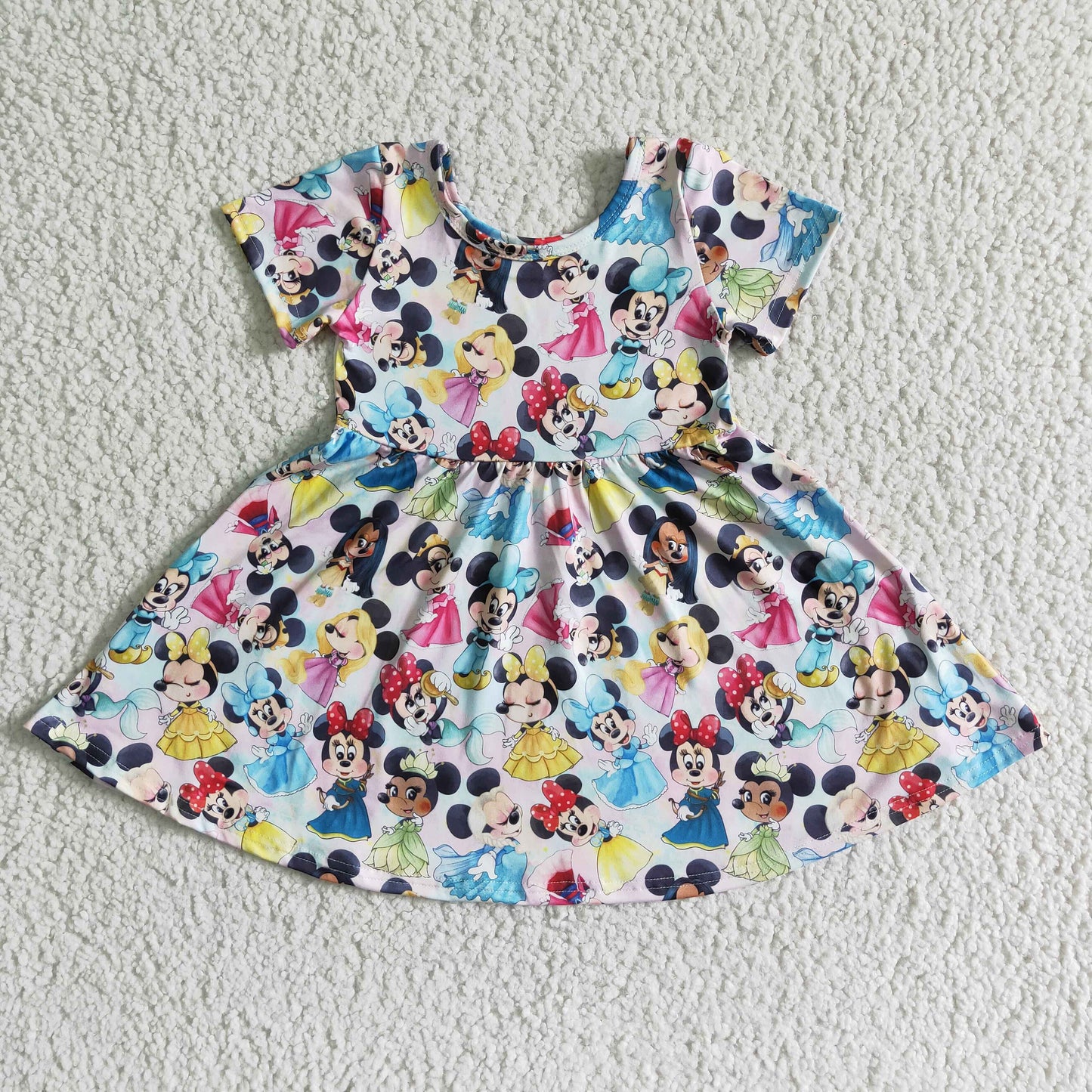 GSD0095 Anime Movie Print Mouse Short Sleeve Dress