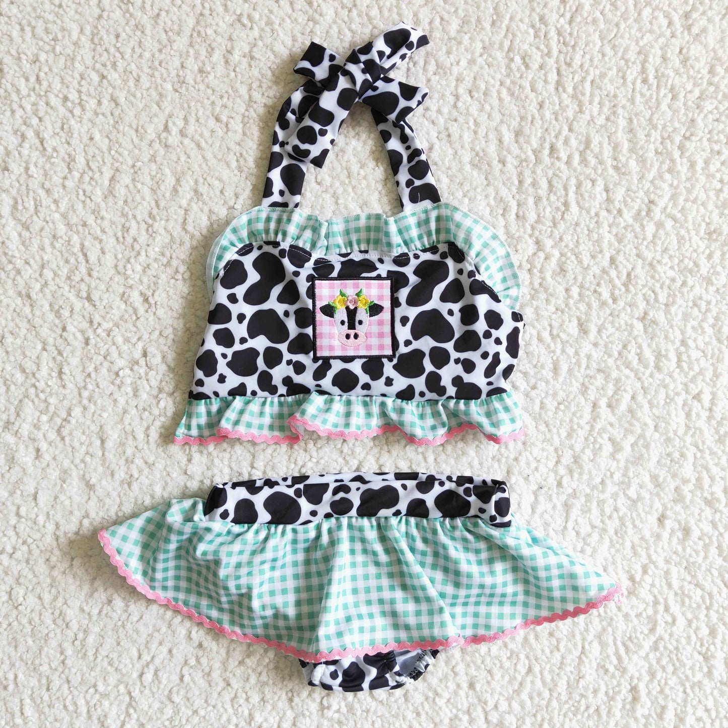 S0005 Cow Print Swimsuit Two Piece