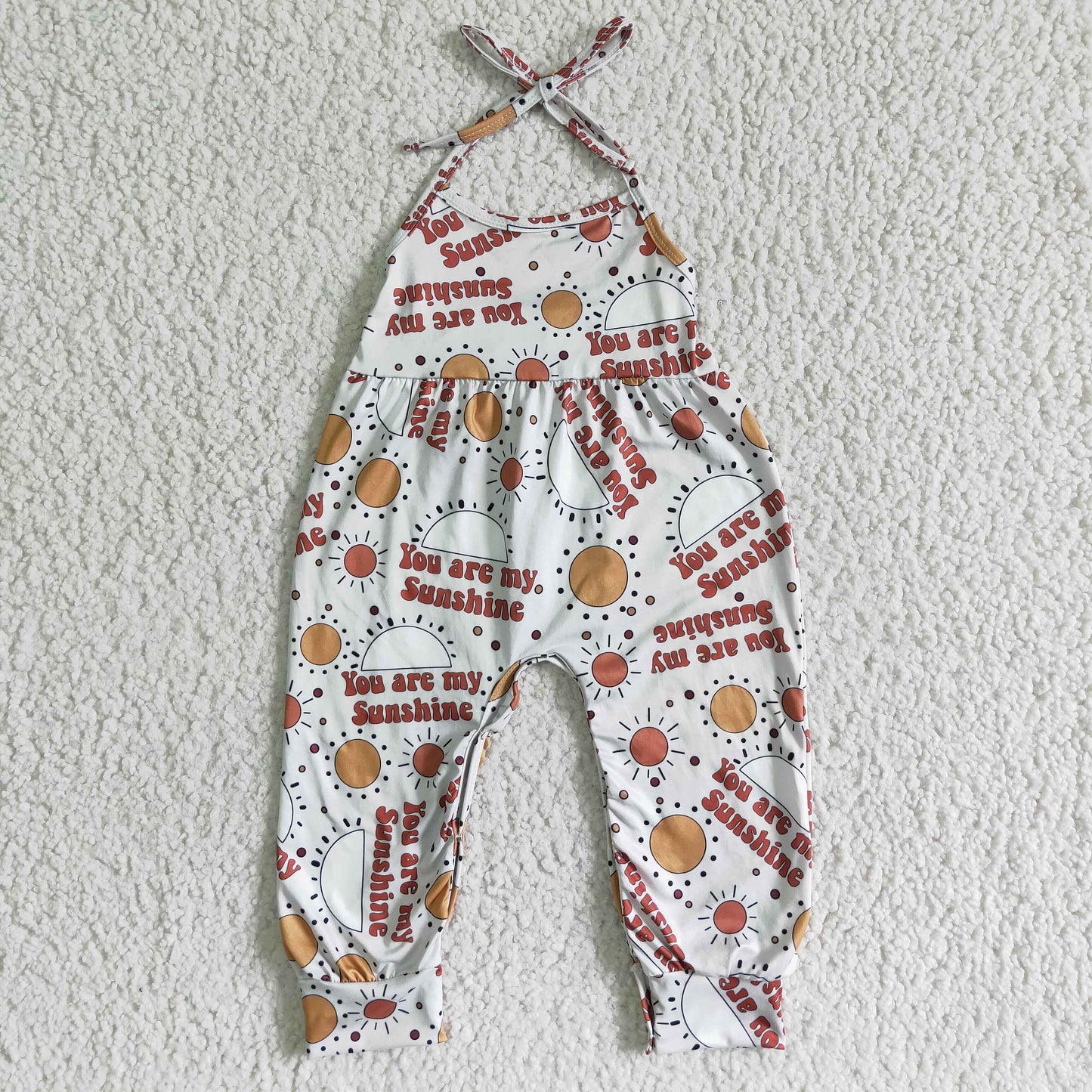 SR0051 Sun Pattern White Print Slip Bodysuit