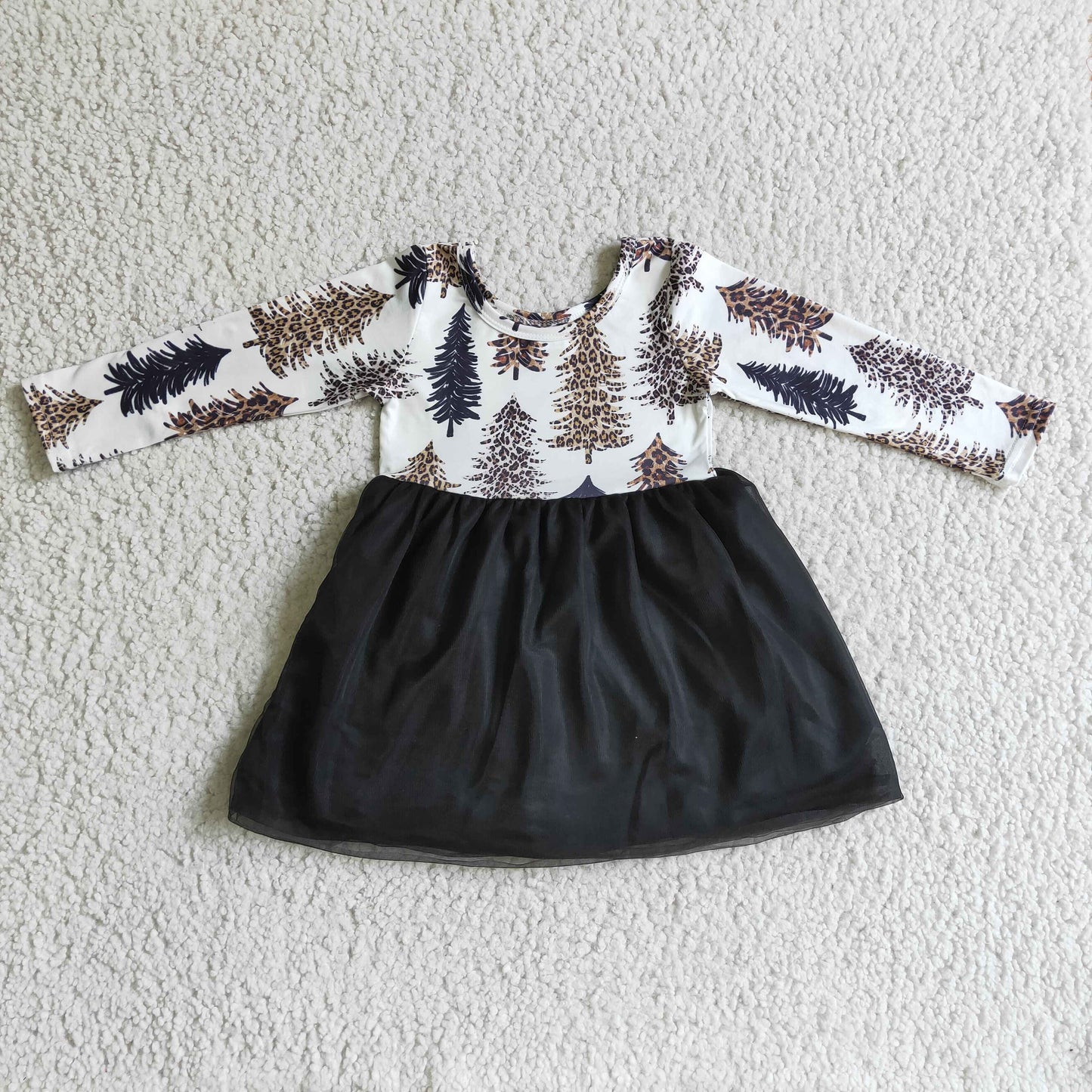 GLD0131 kids long sleeve girls Christmas dress