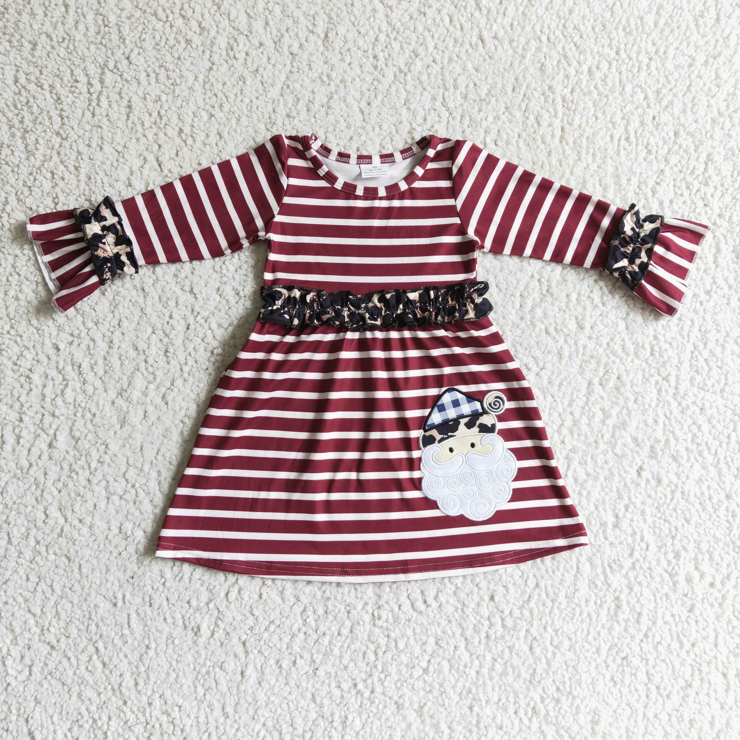 GLD0071 kids long sleeve girls Christmas dress