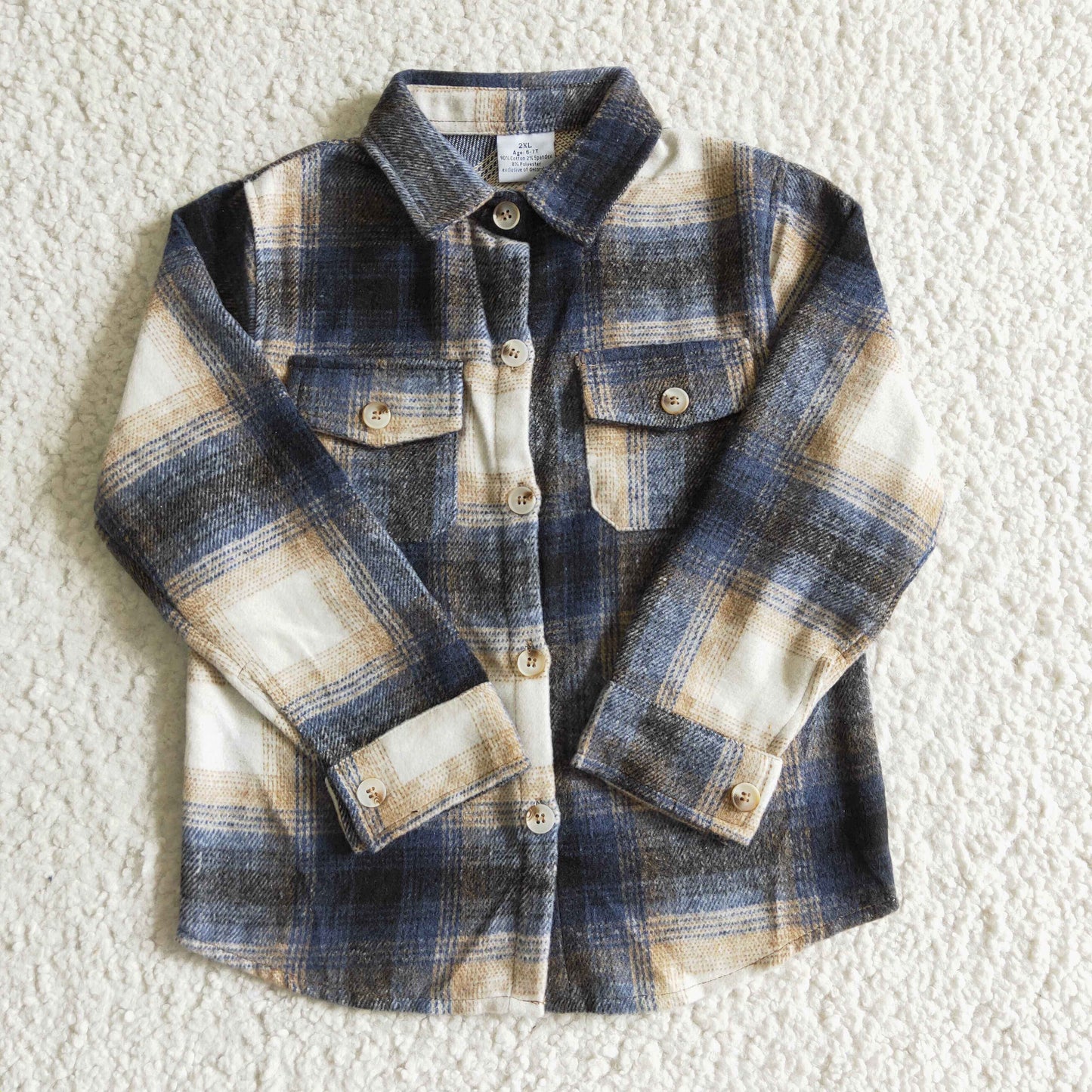 BT0117 kids long sleeve flannel coat