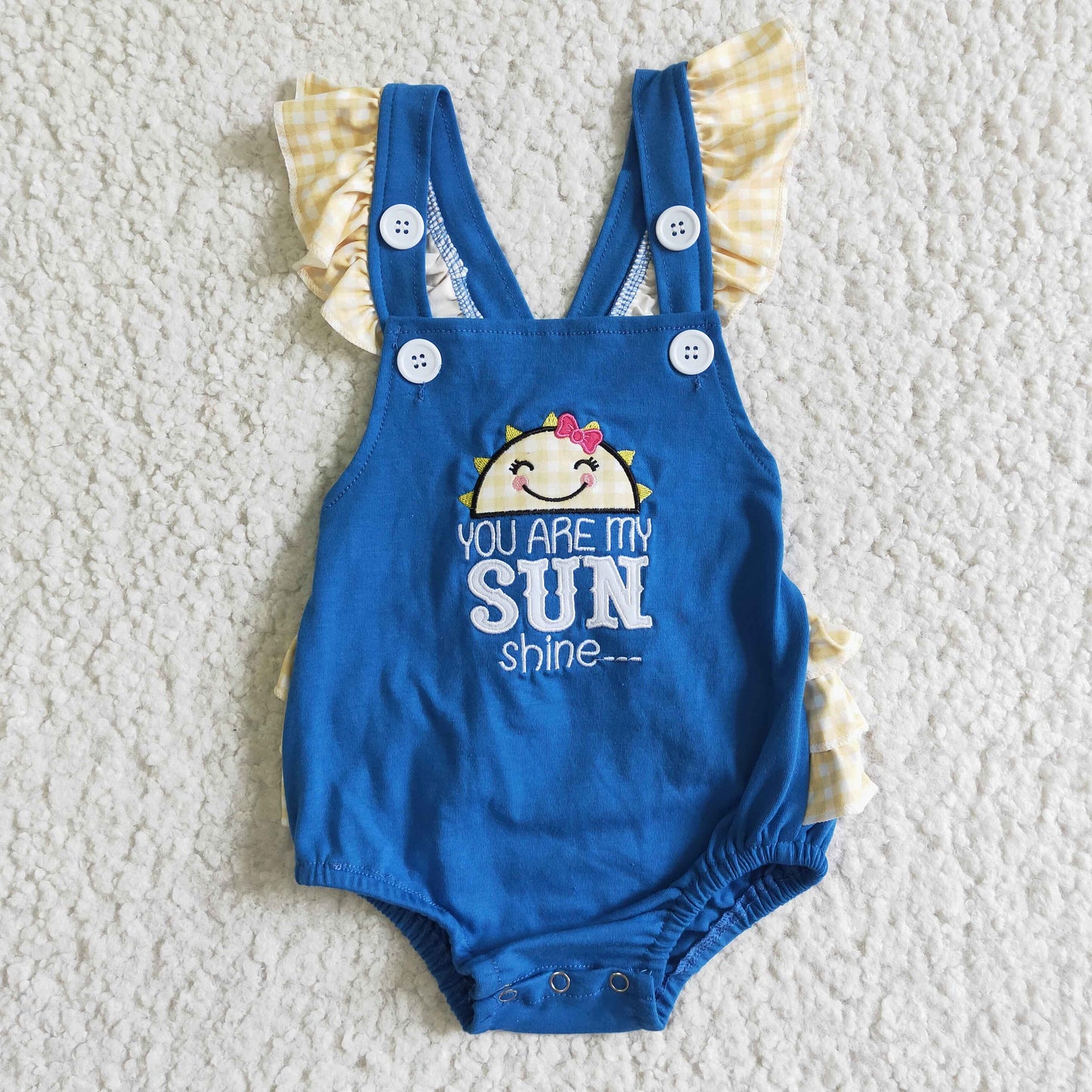 SR0035 Girls Embroidered SUN Sun Fly Sleeve Vest Bodysuit