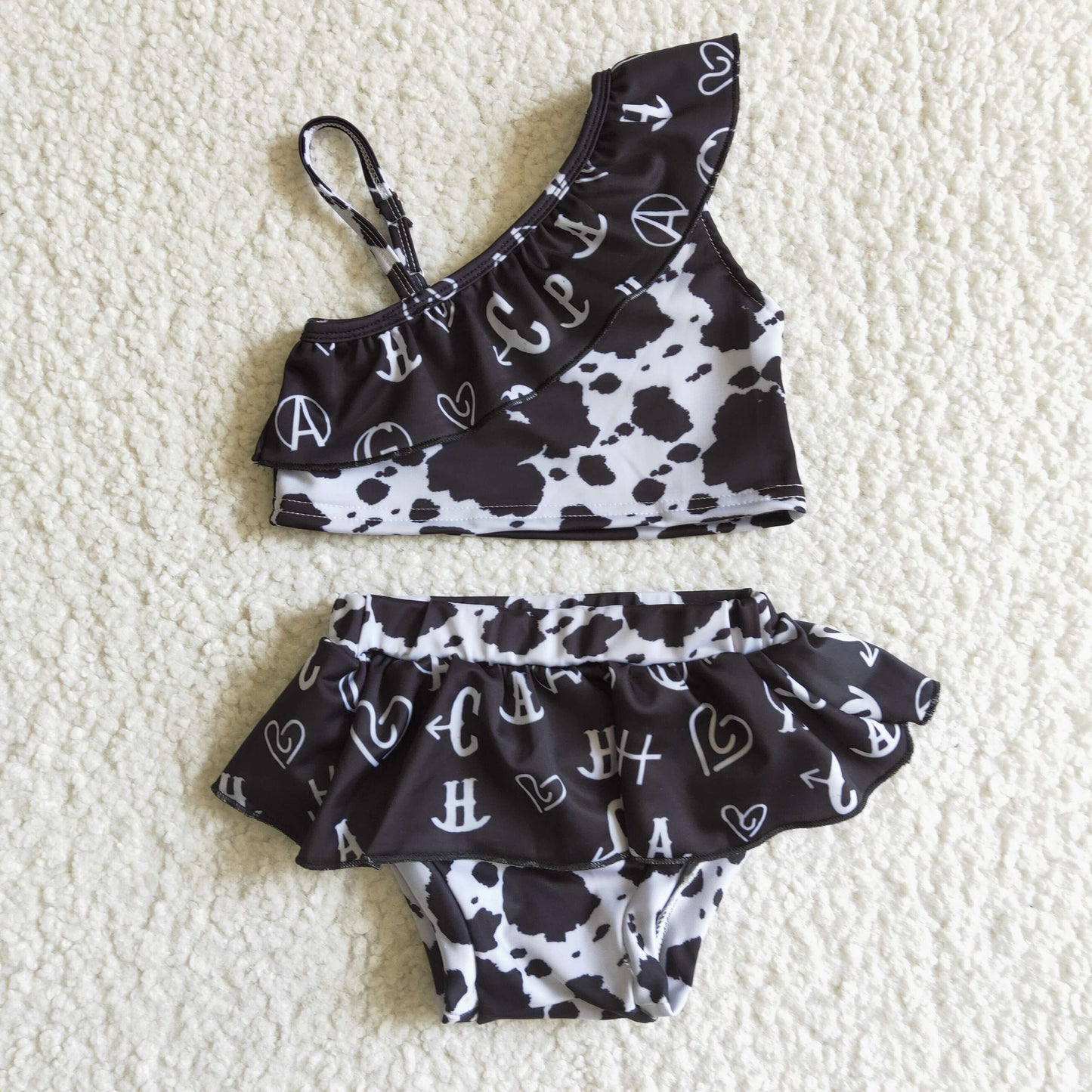S0003 Black ink-dyed swimsuit suit for girls summer