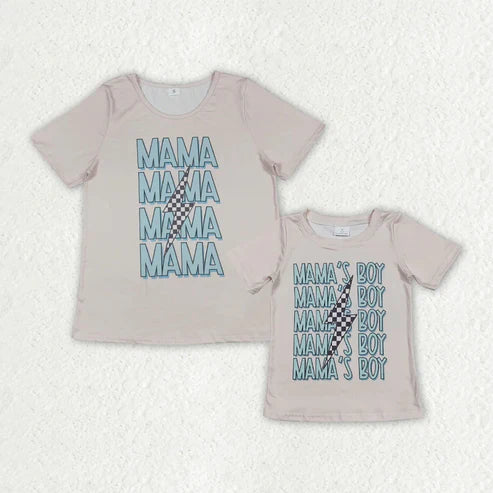 7.10 Family Mommy&Me Baby Boys MAMA'S BOY Lightning Tee Shirts Tops