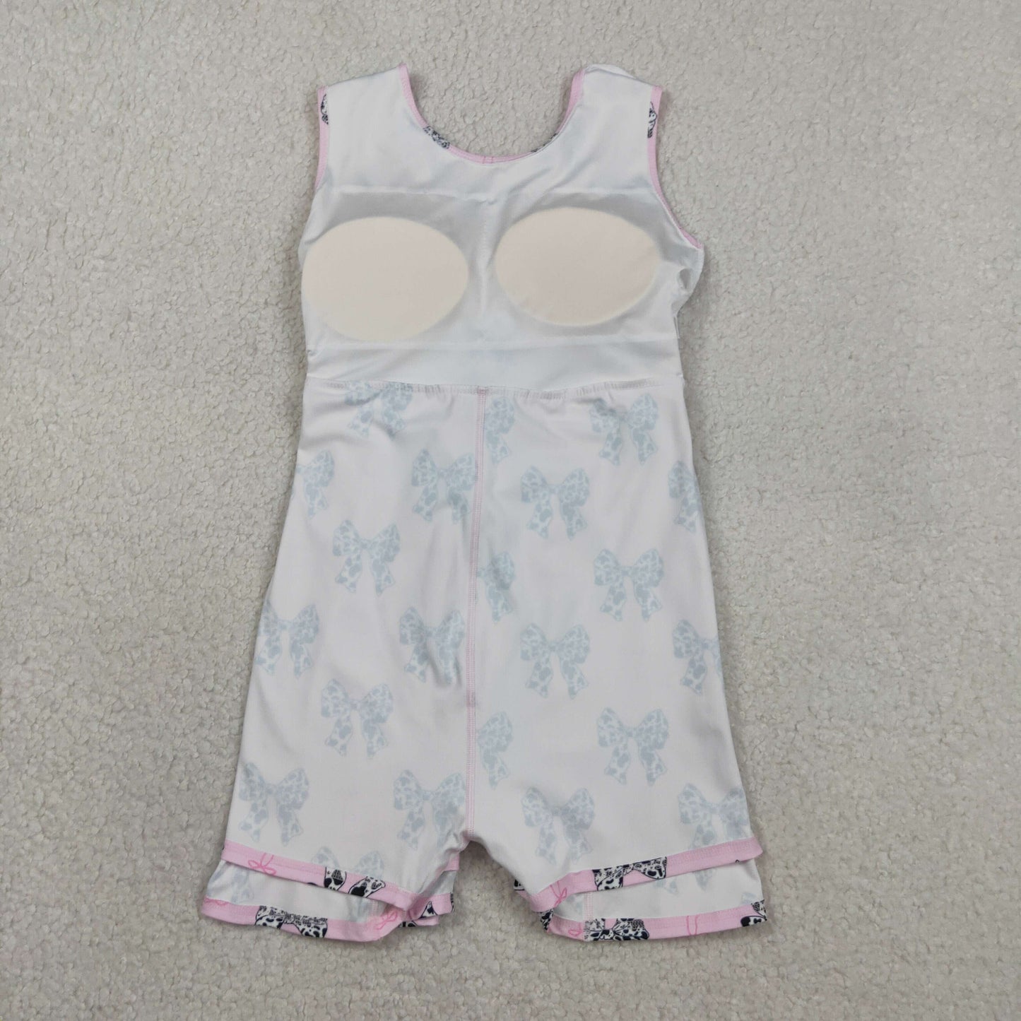 GSD1853 Kids Baby Girl Western Cow Print Bow Sleeveless Skort Knee Length Dresses