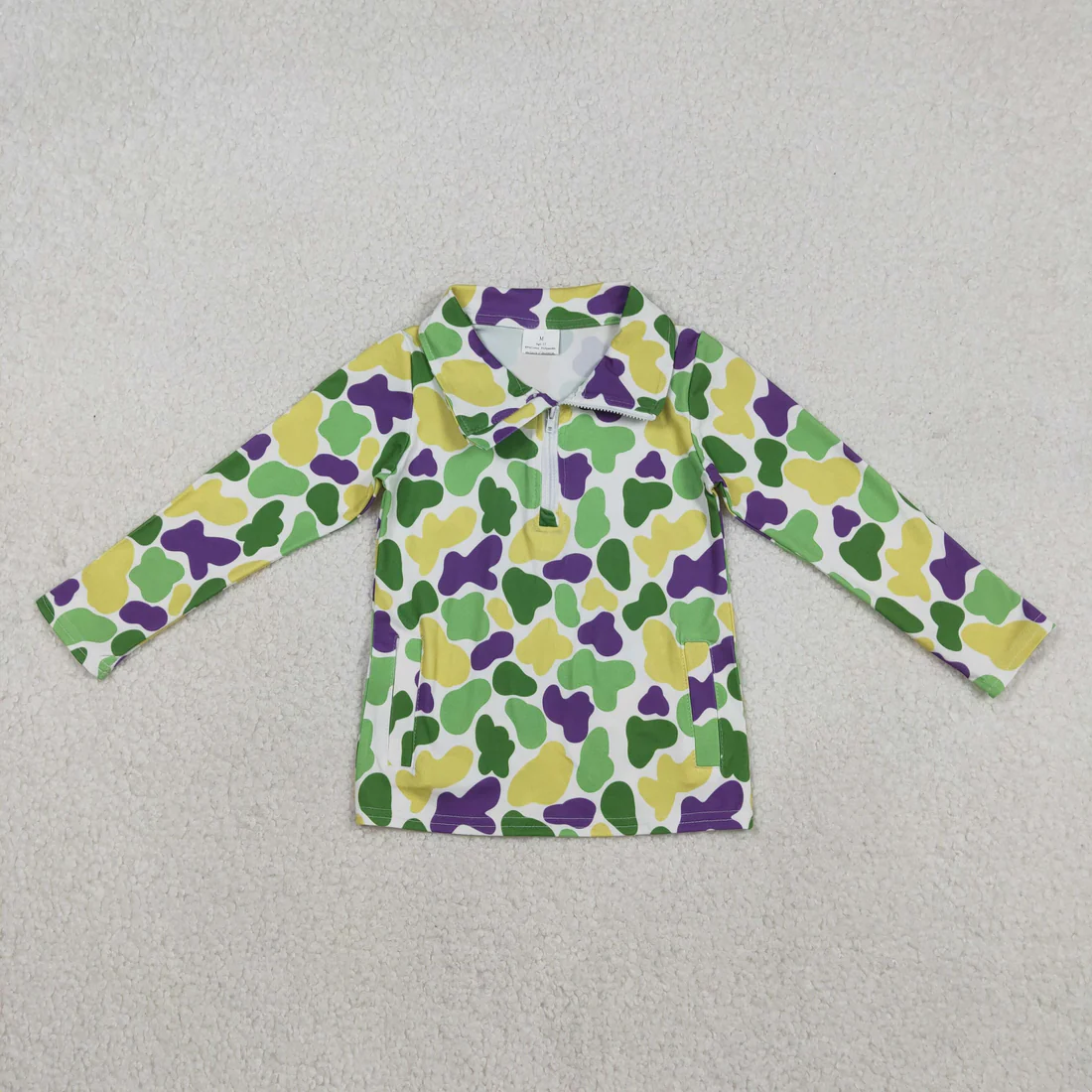 Sibling baby boys clothes mardi gras long sleeve tops