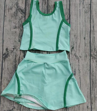 10.13 Custom Moq 8 Baby Girls Aqua Sleeveless Vest Top Shorts Clothes Sets