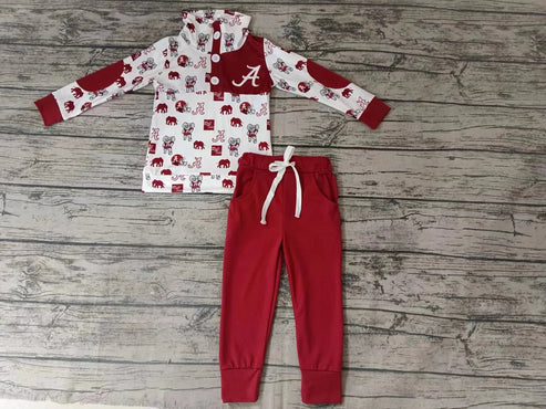 10.13 Custom Moq 8 Baby Boys Team Elephant Pullover Top Pants Clothing Sets