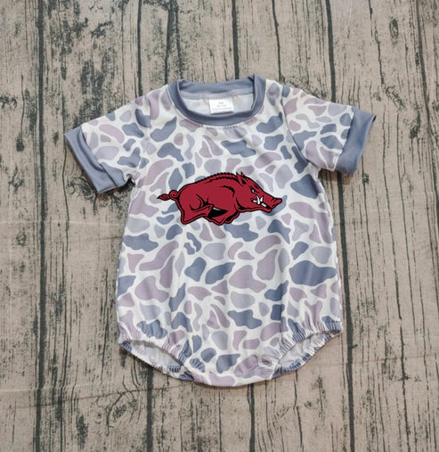 10.29 Custom Moq 8 Baby Infant Boys Camo Arkansas Team Rompers